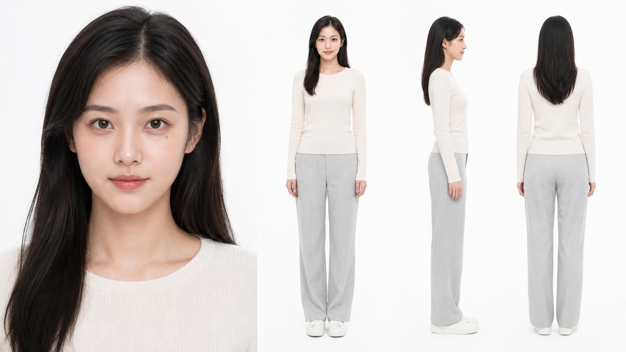 角色设定稿·素体(四视图)